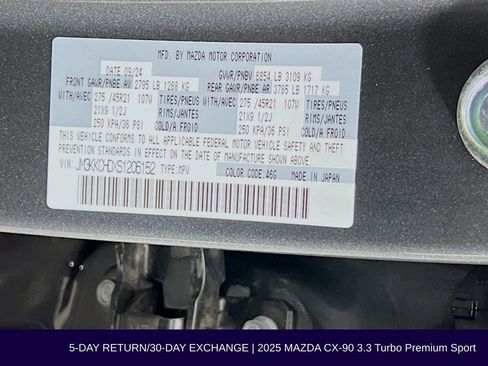 Used 2025 MAZDA CX-90 3.3 Turbo w/ Premium Sport Pkg image 39