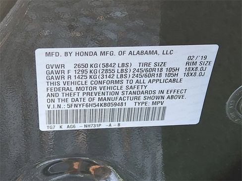 Certified 2019 Honda Pilot EX-L image 32