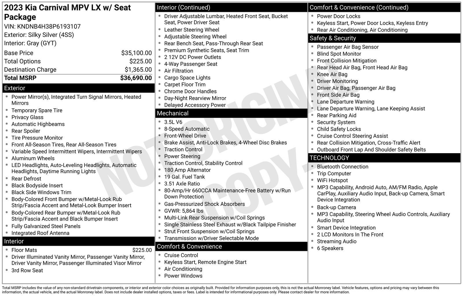 Used 2023 Kia Carnival LX FWD image 2