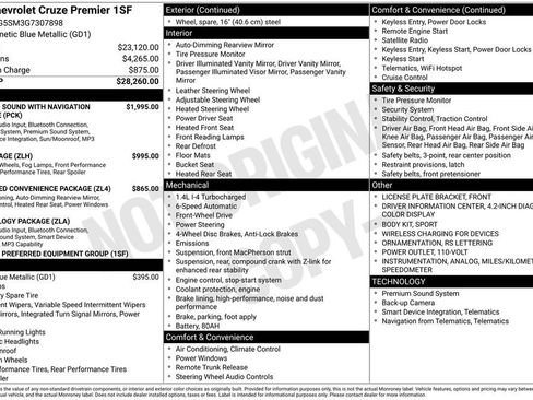 Used 2016 Chevrolet Cruze Premier image 1