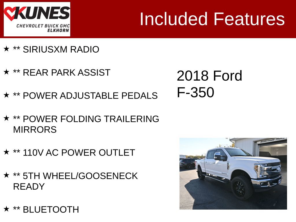 Used 2018 Ford F350 Lariat w/ Lariat Ultimate Package AWD/4WD image 3