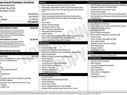 Used 2023 Jeep Grand Cherokee Overland w/ Adv Protech Group III AWD/4WD image 6