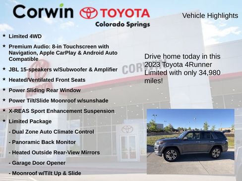 Used 2023 Toyota 4Runner Limited AWD/4WD image 6