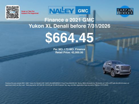 Used 2021 GMC Yukon XL Denali w/ Denali Premium Package RWD image 3