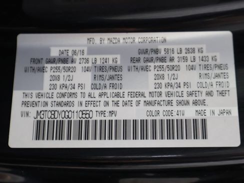 Used 2016 MAZDA CX-9 Grand Touring AWD/4WD image 56