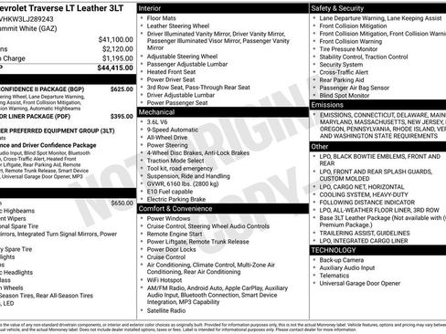 Used 2020 Chevrolet Traverse LT w/ Driver Confidence II Package image 26