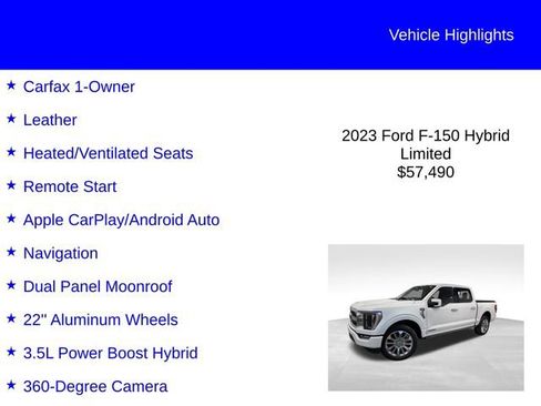 Certified 2023 Ford F150 Limited AWD/4WD image 3