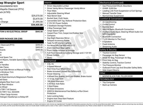 Used 2021 Jeep Wrangler Sport AWD/4WD image 4