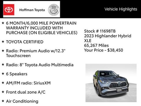Used 2023 Toyota Highlander XLE AWD/4WD image 8