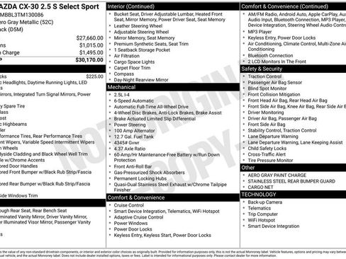 New 2026 MAZDA CX-30 AWD 2.5 S w/ Select Sport Pkg image 4
