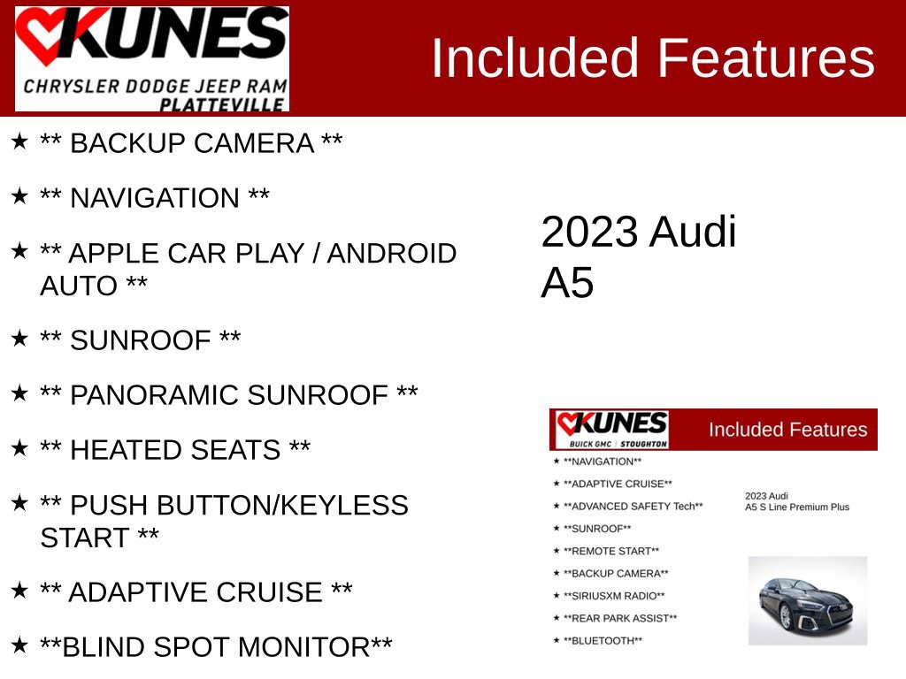Used 2023 Audi A5 2.0T Premium Plus w/ Premium Plus AWD/4WD image 2