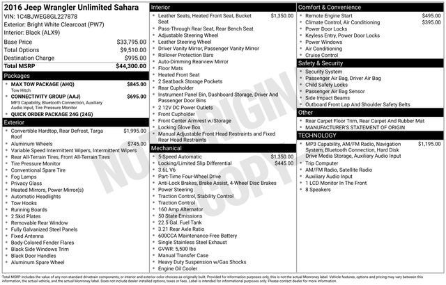 Used 2016 Jeep Wrangler Unlimited Sahara w/ Max Tow Package AWD/4WD image 7
