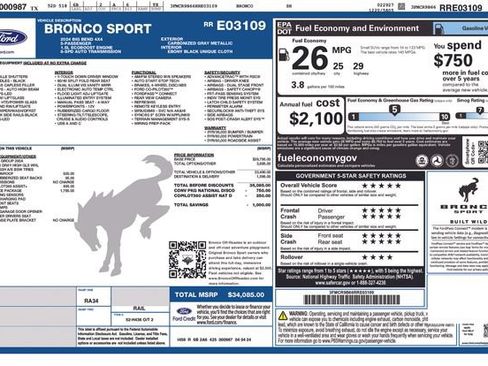 Used 2024 Ford Bronco Sport Big Bend w/ Convenience Package AWD/4WD image 2