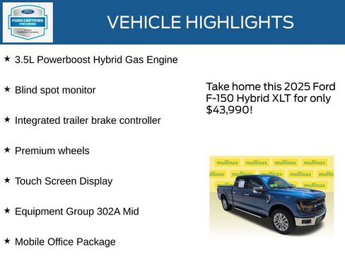 Certified 2025 Ford F150 XLT w/ Equipment Group 302A MID AWD/4WD image 21