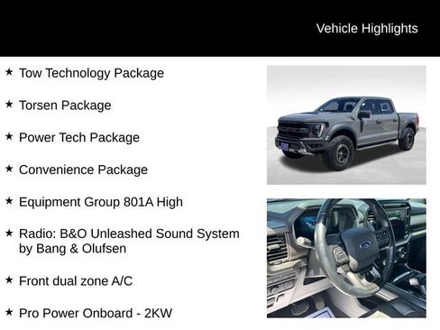 Certified 2021 Ford F150 Raptor w/ Equipment Group 801A High AWD/4WD image 8