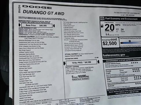 New 2026 Dodge Durango GT image 18