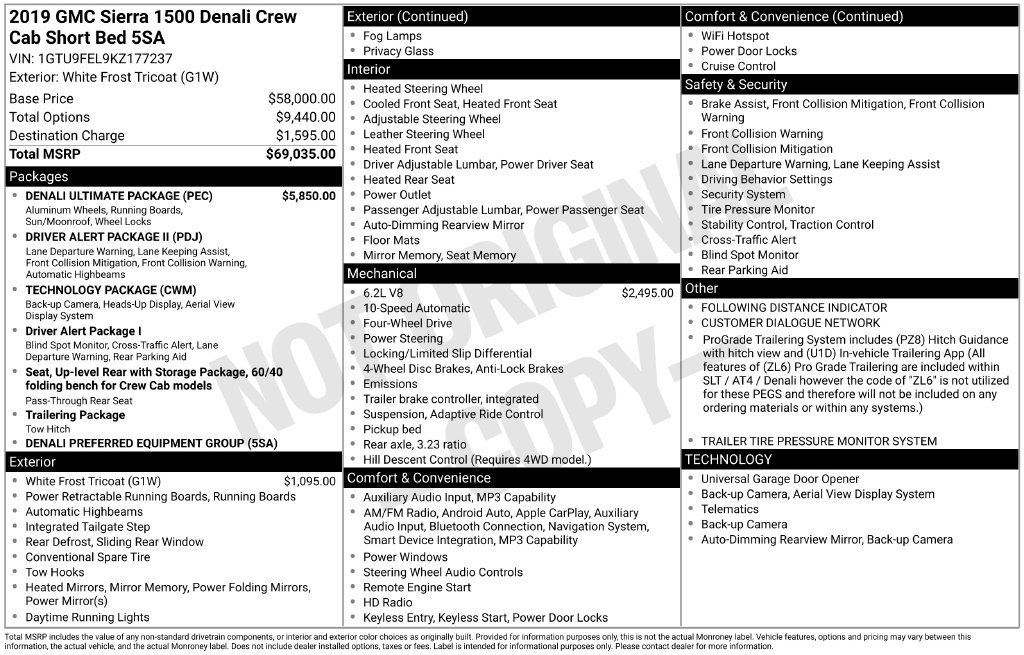 Used 2019 GMC Sierra 1500 Denali w/ Denali Ultimate Package AWD/4WD image 4