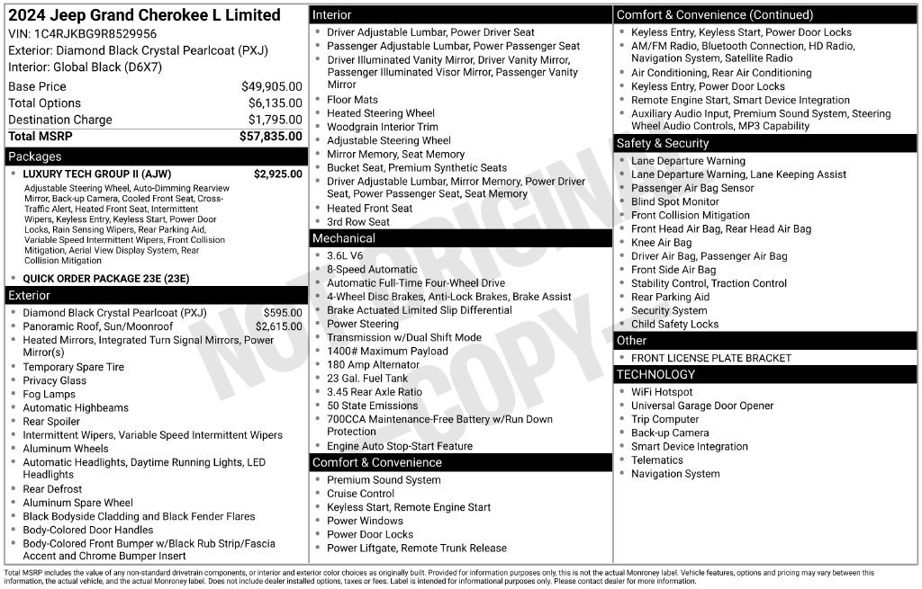 Used 2024 Jeep Grand Cherokee L Limited w/ Luxury Tech Group II AWD/4WD image 18
