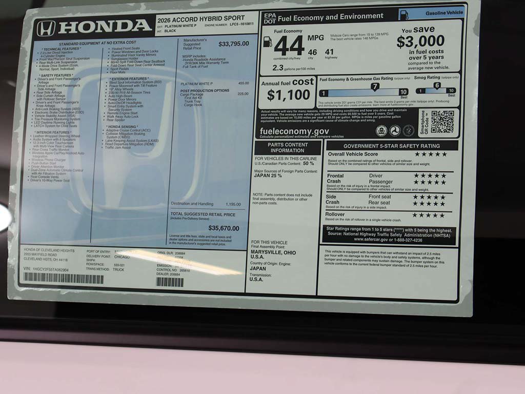 New 2026 Honda Accord Sport image 25