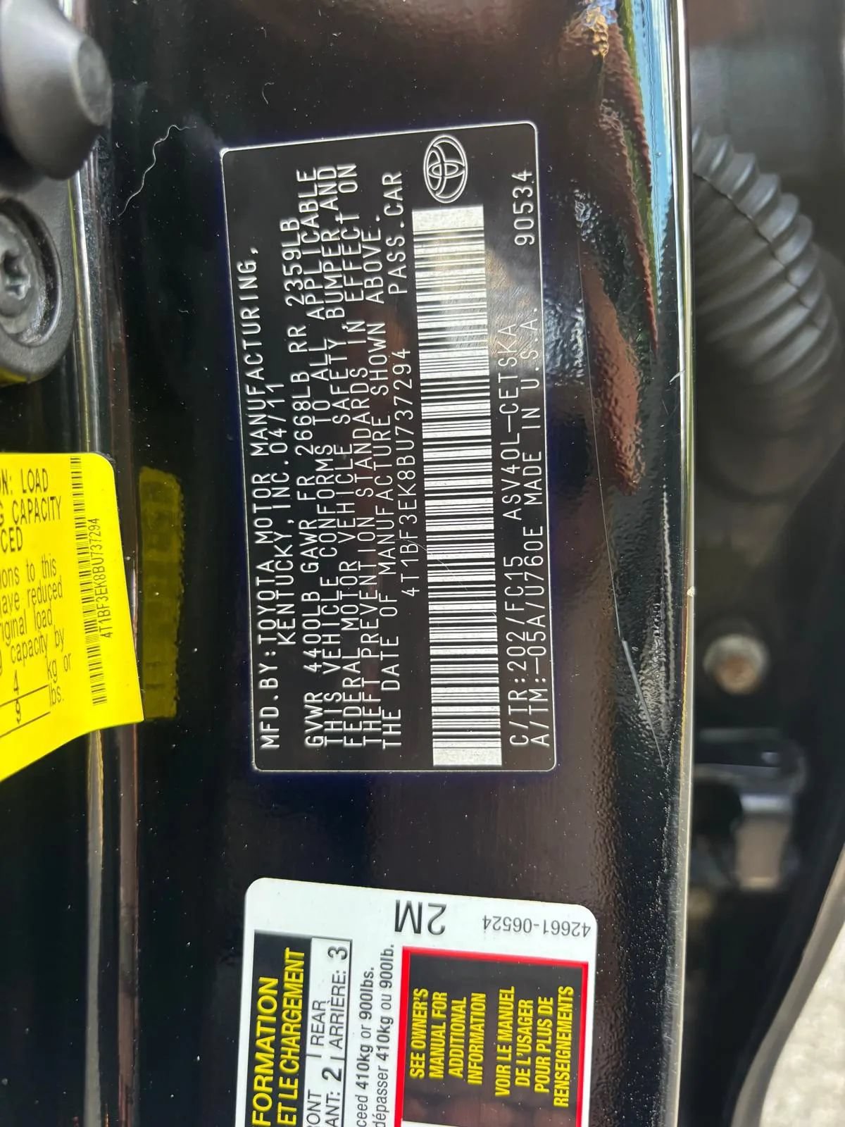 Used 2011 Toyota Camry SE w/ SE Extra-Value Pkg #1 FWD image 32