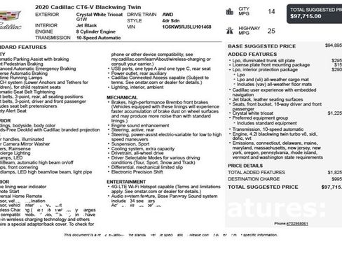 Used 2020 Cadillac CT6 V image 3