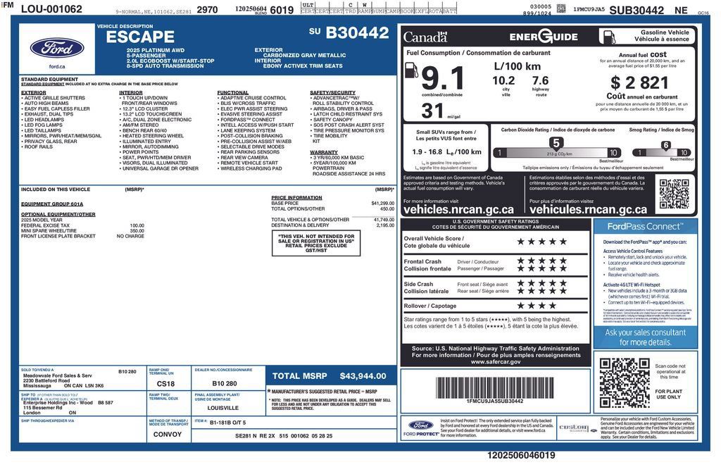 Used 2025 Ford Escape Platinum AWD/4WD image 62