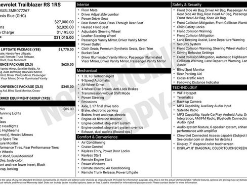 Used 2021 Chevrolet TrailBlazer RS w/ Sun and Liftgate Package AWD/4WD image 34