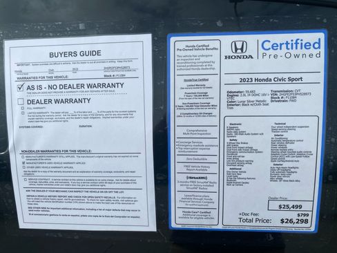 Certified 2023 Honda Civic Sport image 37