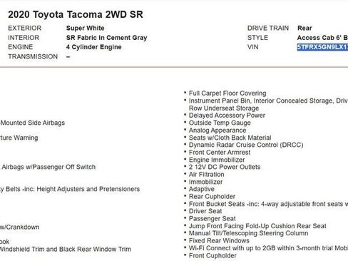 Used 2020 Toyota Tacoma SR RWD image 17