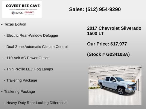 Used 2017 Chevrolet Silverado 1500 LT w/ Texas Edition RWD image 31
