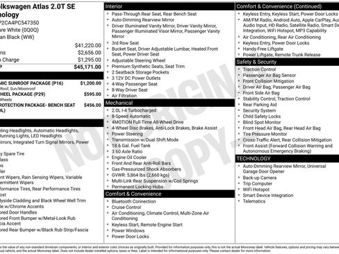 Used 2023 Volkswagen Atlas SE w/ Panoramic Sunroof Package AWD/4WD image 3