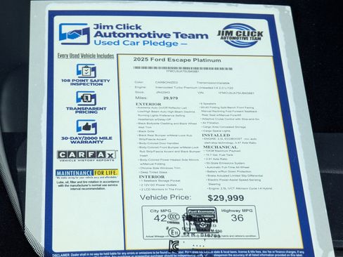 Certified 2025 Ford Escape Platinum AWD/4WD image 14