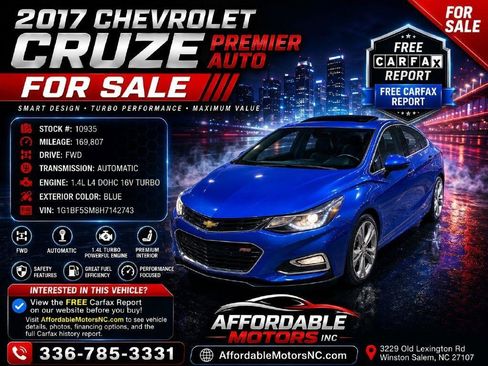 Used 2017 Chevrolet Cruze Premier FWD image 1