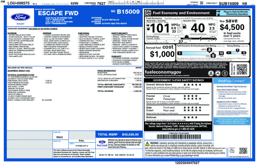 Used 2025 Ford Escape SE w/ PHEV Premium Package FWD image 33