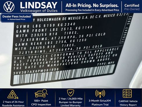 Certified 2023 Volkswagen Tiguan SE FWD image 27