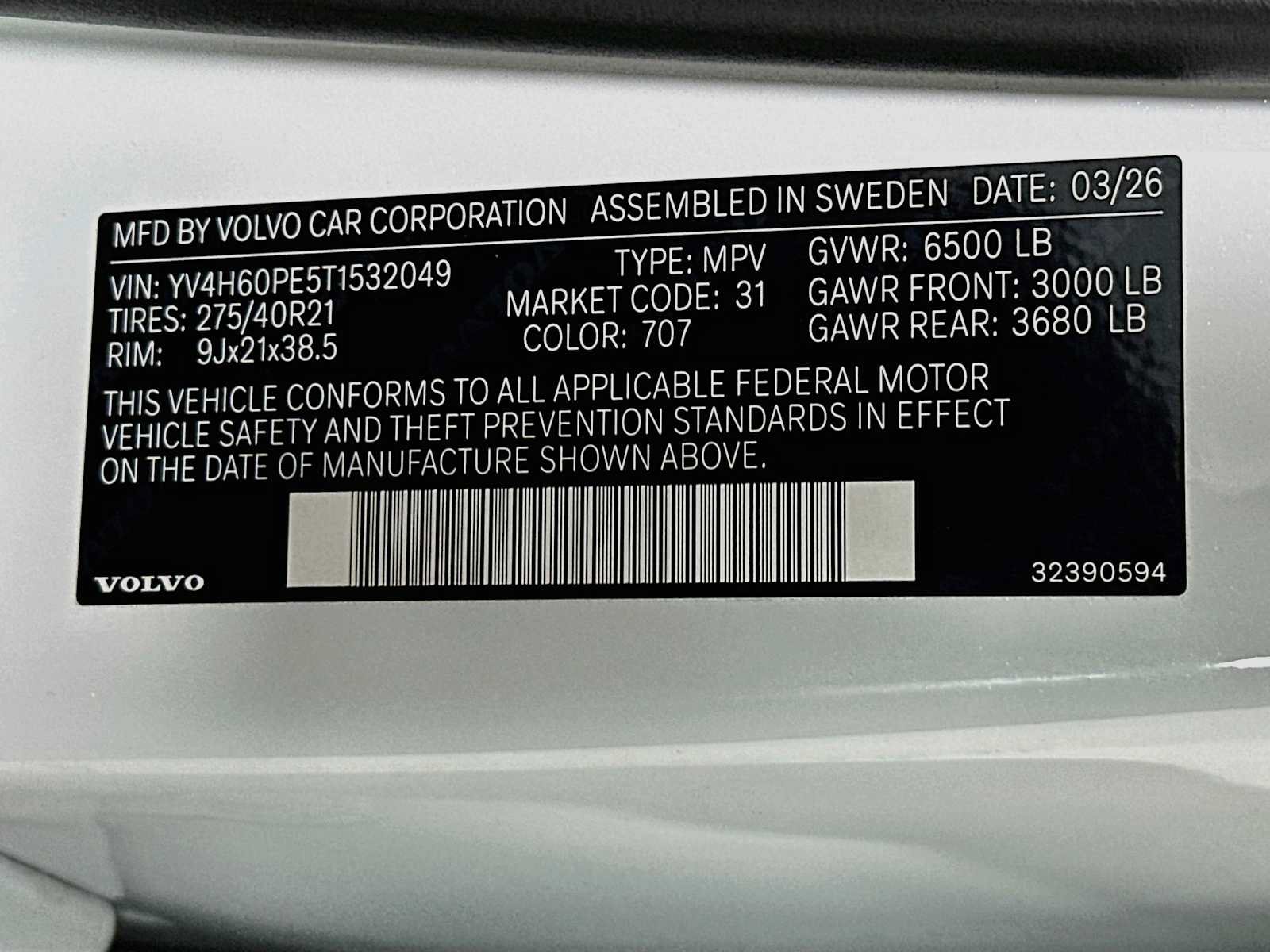 New 2026 Volvo XC90 T8 Plus w/ Protection Package Premier AWD/4WD image 31