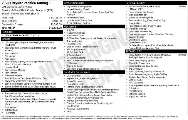 Used 2022 Chrysler Pacifica Touring-L FWD image 11