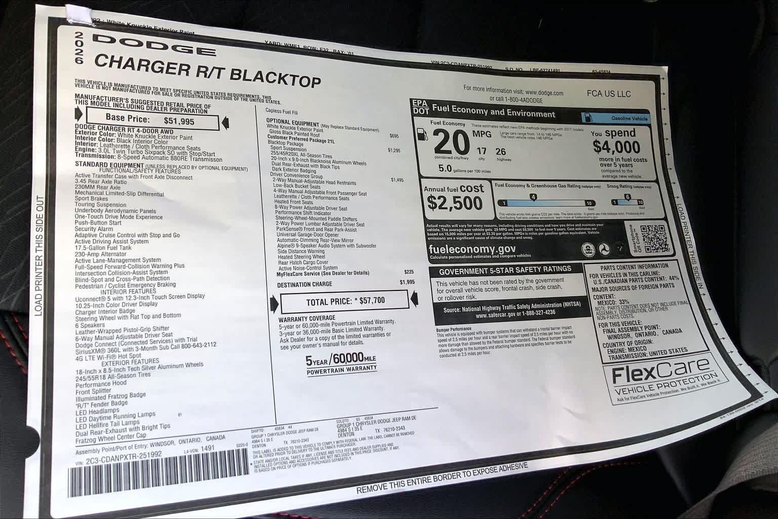 New 2026 Dodge Charger R/T w/ Driver Convenience Group AWD/4WD image 16