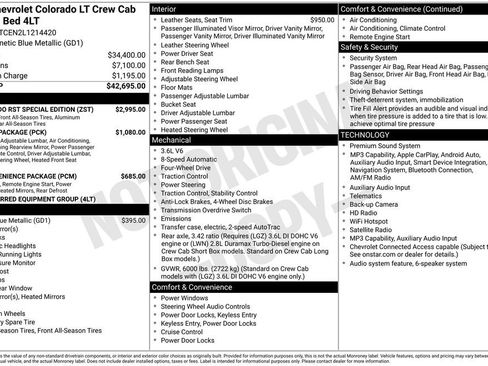 Used 2020 Chevrolet Colorado LT w/ Colorado RST Special Edition AWD/4WD image 2