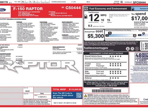 New 2025 Ford F150 Raptor w/ Equipment Group 803A Raptor R image 2