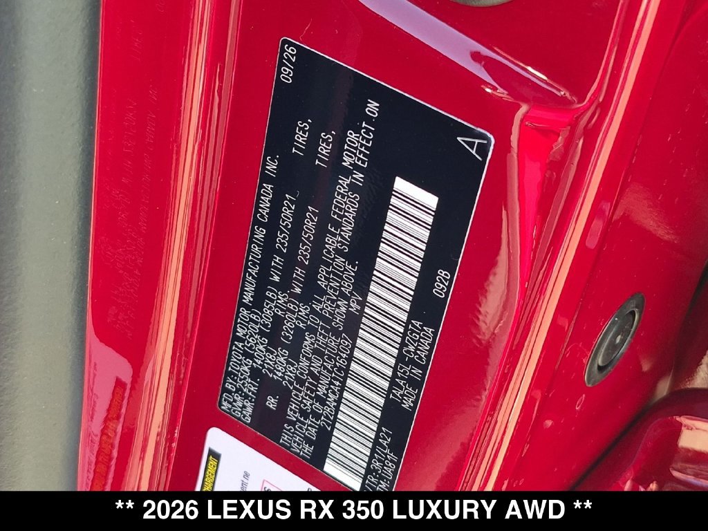 New 2026 Lexus RX 350 AWD w/ Convenience Package image 19
