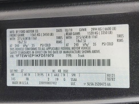 Used 2019 Ford F150 XLT w/ Equipment Group 302A Luxury AWD/4WD image 58