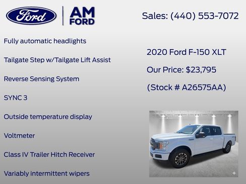 Certified 2020 Ford F150 XLT w/ Equipment Group 302A Luxury AWD/4WD image 13