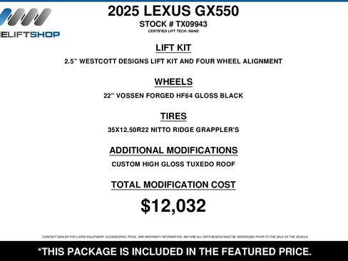 Used 2025 Lexus GX 550 w/ Accessory Package (2T) AWD/4WD image 2