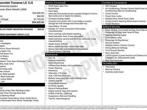 Used 2021 Chevrolet Traverse LS image 6