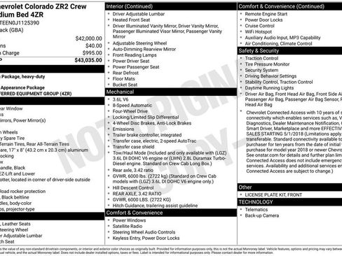 Used 2018 Chevrolet Colorado ZR2 AWD/4WD image 2
