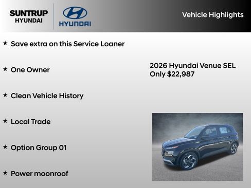 Certified 2026 Hyundai Venue SEL FWD image 8
