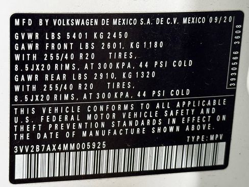 Used 2021 Volkswagen Tiguan SE R-Line w/ 3rd Row Seat Package AWD/4WD image 47