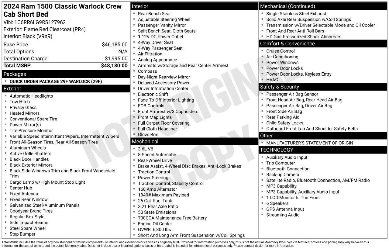 Used 2024 RAM 1500 Warlock RWD image 29
