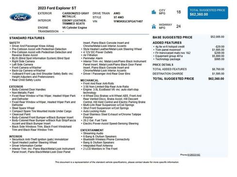 Used 2023 Ford Explorer ST w/ Equipment Group 401A image 51